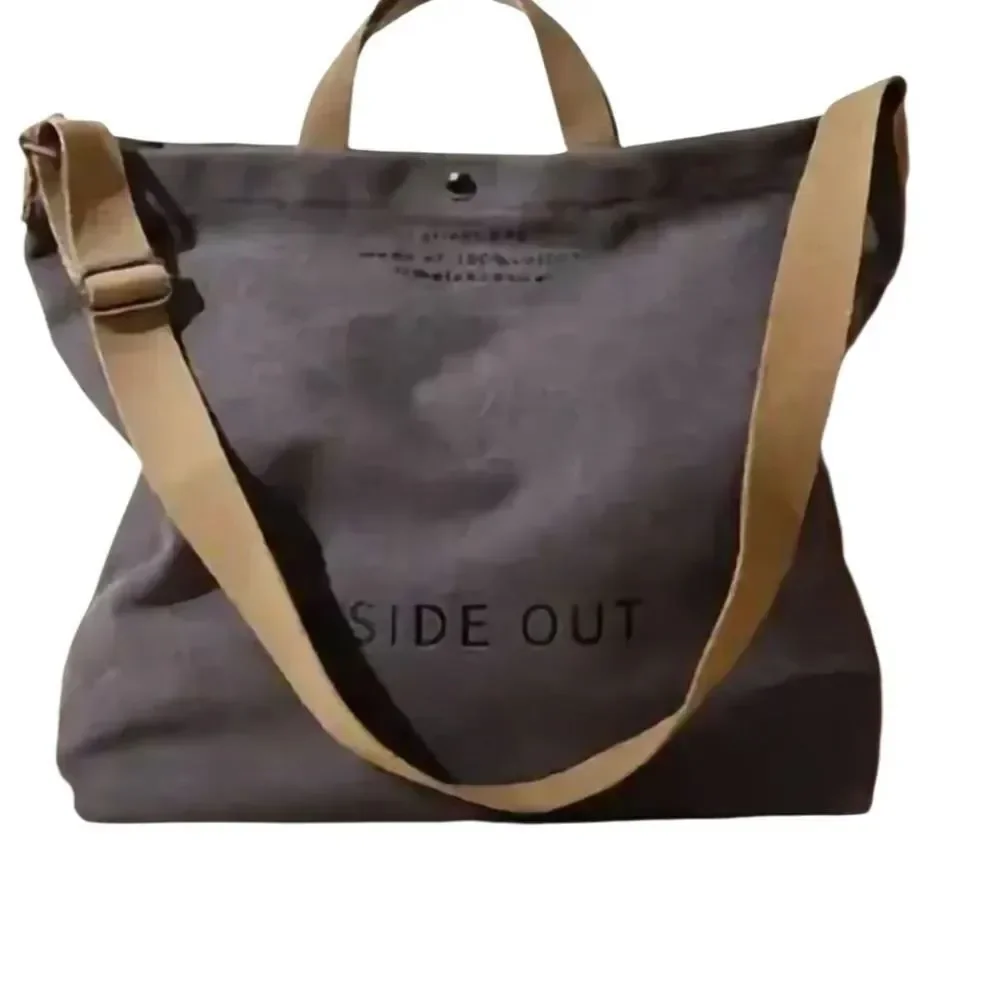 Chic Gray and Tan Hobo Bag